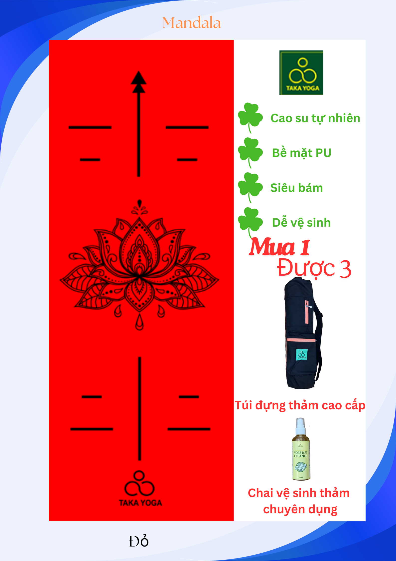 thảm yoga màu đỏ