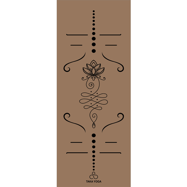 Thảm taka yoga unalome lotus nâu đậm